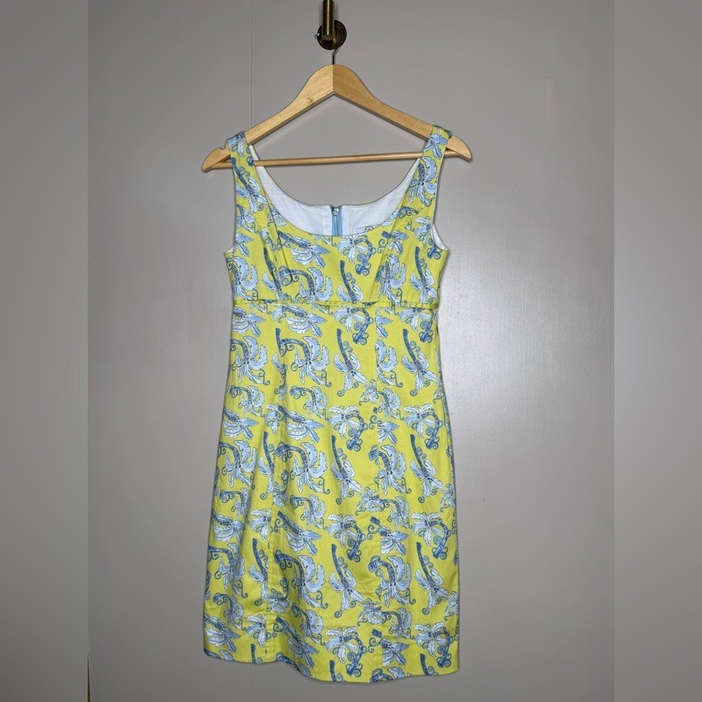 Kaeli Smith‎ Designs Chartreuse Yellow Zip Front Cotton Dress XS Boutique